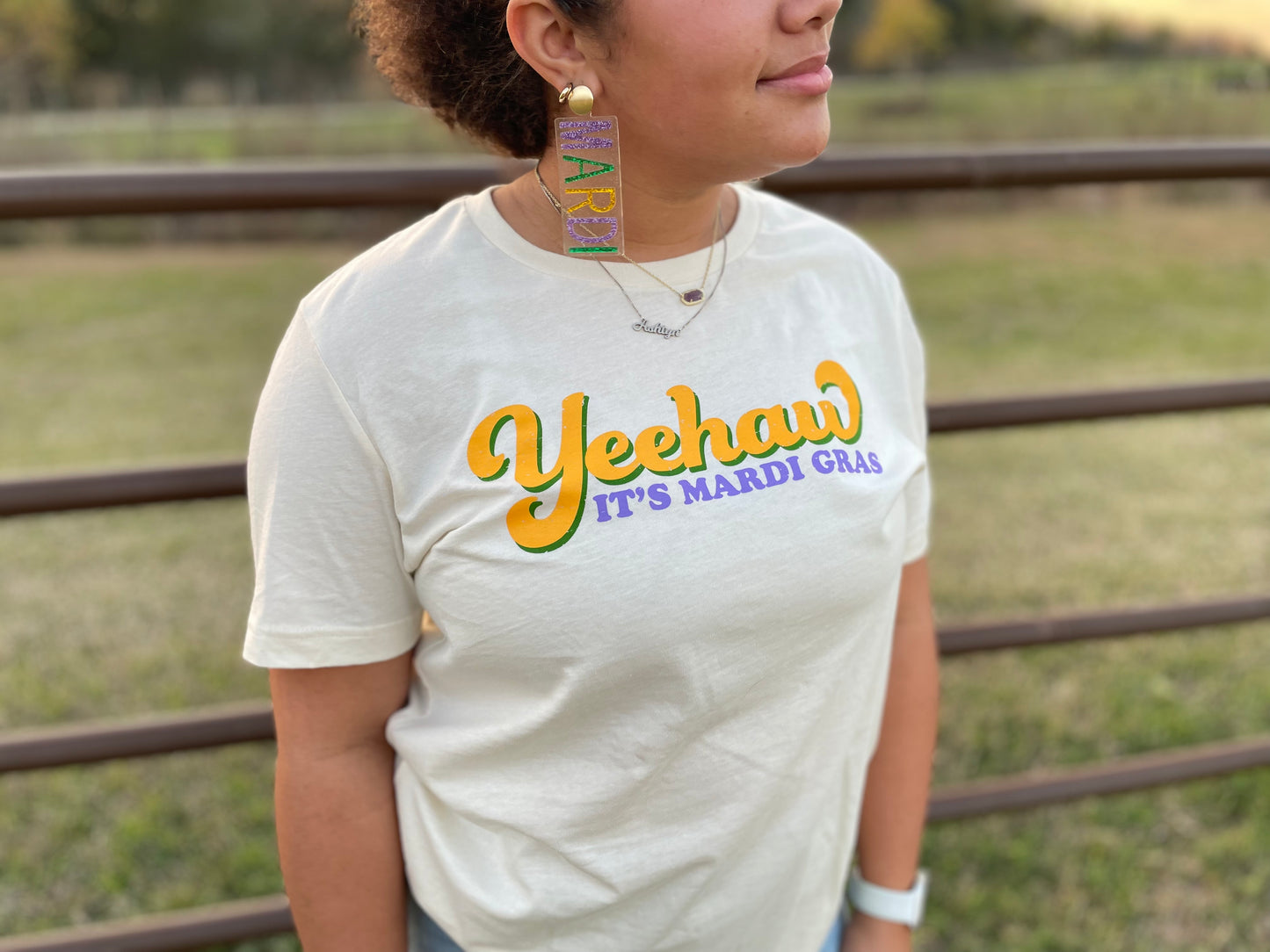 Yeehaw It's Mardi Gras Tee