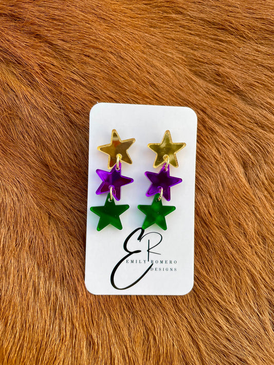 Mardi Gras Star Earrings